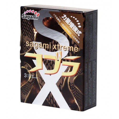 Купить Суженные к основанию презервативы Sagami Xtreme Cobra - 3 шт. код товара: Sagami Xtreme Cobra №3/Арт.52429. Секс-шоп в СПб - EROTICOASIS | Интим товары для взрослых 