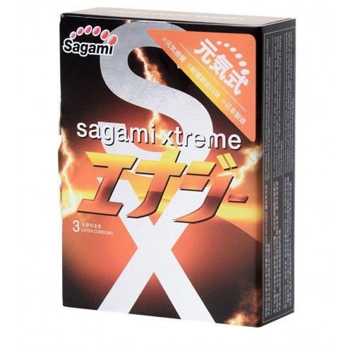 Купить Презервативы Sagami Xtreme Energy с ароматом энергетика - 3 шт. код товара: Sagami Xtreme Energy №3/Арт.52430. Секс-шоп в СПб - EROTICOASIS | Интим товары для взрослых 