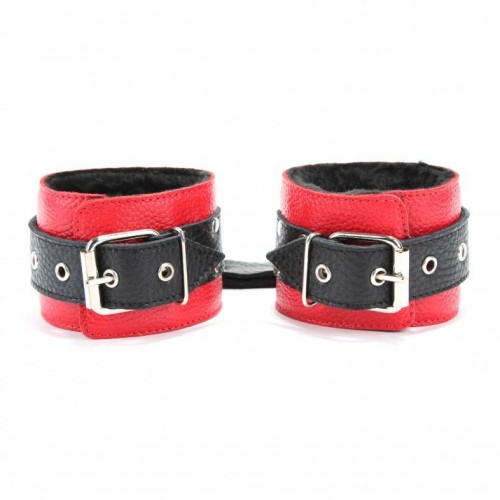 Фото товара: Красно-черные наручники c меховой подкладкой, код товара: 51011ars/Арт.52528, номер 2