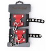 Купить Черные наручники с красным декором и заклепками код товара: СН-1116/Арт.381212. Секс-шоп в СПб - EROTICOASIS | Интим товары для взрослых 