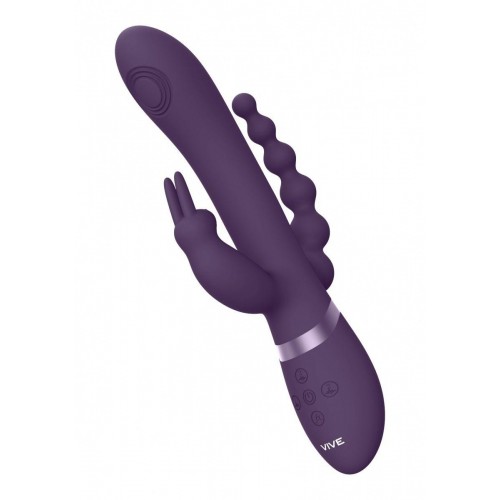 Фото товара: Фиолетовый анально-вагинальный вибромассажер Rini - 22,3 см., код товара: VIVE038PUR/Арт.381298, номер 1