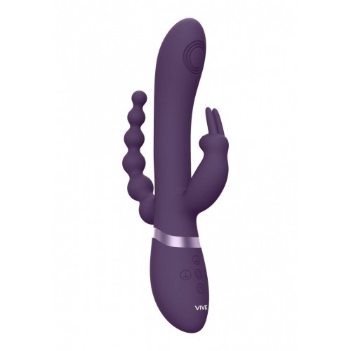 Фото товара: Фиолетовый анально-вагинальный вибромассажер Rini - 22,3 см., код товара: VIVE038PUR/Арт.381298, номер 2