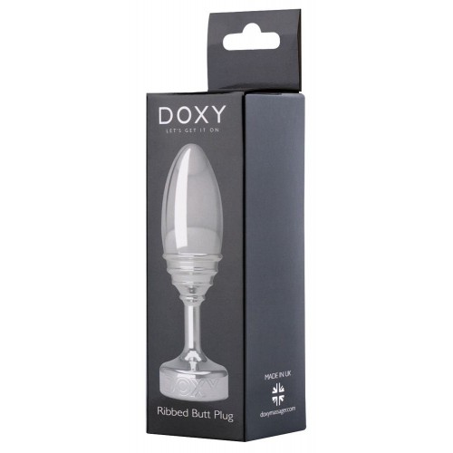 Фото товара: Серебристая анальная втулка Doxy Ribbed Butt Plug - 10,5 см., код товара: E27805/Арт.381493, номер 7