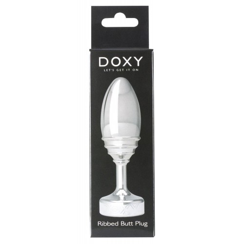 Фото товара: Серебристая анальная втулка Doxy Ribbed Butt Plug - 10,5 см., код товара: E27805/Арт.381493, номер 8