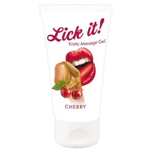 Купить Лубрикант на водной основе Lick it! Cherry с ароматом вишни - 50 мл. код товара: 06257520000/Арт.381656. Секс-шоп в СПб - EROTICOASIS | Интим товары для взрослых 