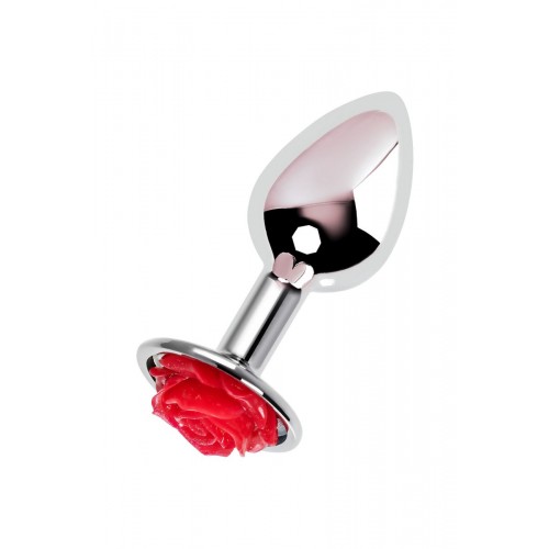 Фото товара: Серебристая анальная втулка с красной розочкой - 8 см., код товара: 717009-9/Арт.384100, номер 3