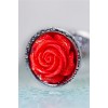 Фото товара: Серебристая анальная втулка с красной розочкой - 8 см., код товара: 717009-9/Арт.384100, номер 9