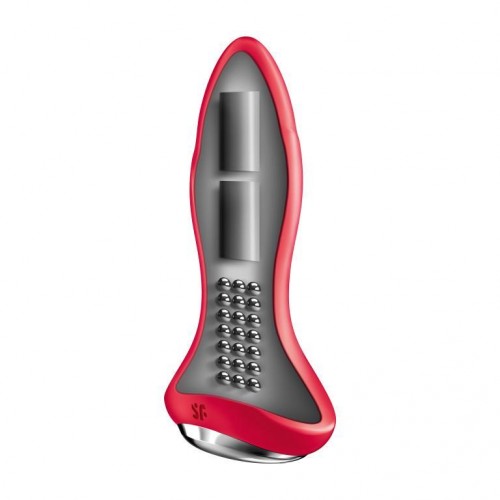 Фото товара: Красная анальная пробка с вибрацией и массажем бусинами Rotator Plug 1+ - 13 см., код товара: 4003146/Арт.384751, номер 3