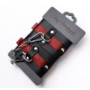 Купить Черно-красные кожаные наручники на металлической сцепке код товара: СН-1120/Арт.385894. Секс-шоп в СПб - EROTICOASIS | Интим товары для взрослых 
