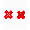 Фото товара: Красные пэстисы-кресты с клепками, код товара: 941-11-2 red dd/Арт.393401, номер 2