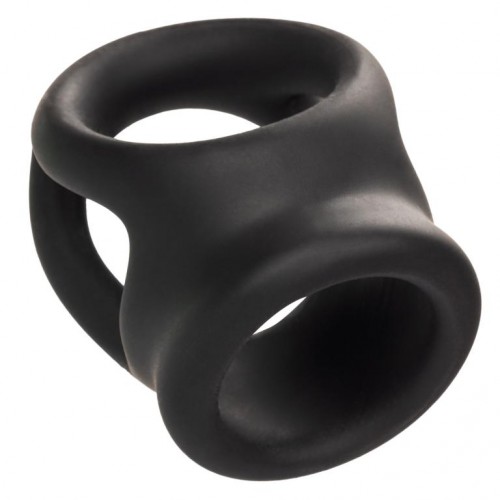 Фото товара: Черное тройное эрекционное кольцо Alpha Liquid Silicone Dual Cage & Ring, код товара: SE-1492-37-2/Арт.399728, номер 4