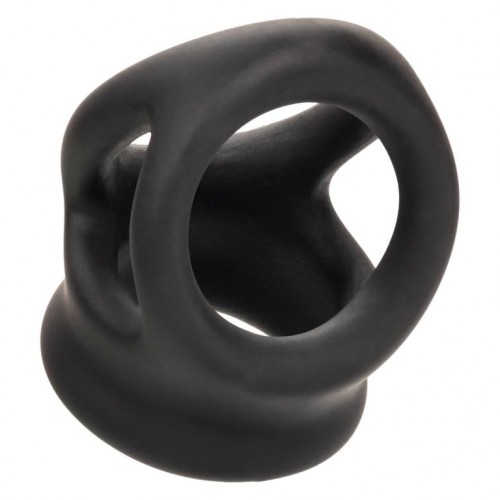 Купить Черное тройное эрекционное кольцо Alpha Liquid Silicone Dual Cage & Ring код товара: SE-1492-37-2/Арт.399728. Секс-шоп в СПб - EROTICOASIS | Интим товары для взрослых 