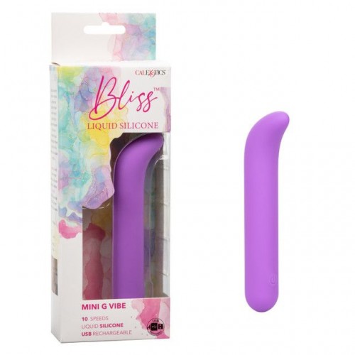 Фото товара: Фиолетовый мини-вибромассажер Liquid Silicone Mini G Vibe для стимуляции зоны G - 10,75 см., код товара: SE-0569-10-3/Арт.399591, номер 1