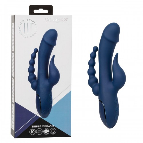 Фото товара: Синий тройной вибромассажер Triple Orgasm, код товара: SE-4386-05-3/Арт.399609, номер 1