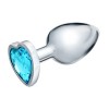 Фото товара: Серебристая анальная пробка с голубым кристаллом - 8 см., код товара: 7577466/Арт.402099, номер 1