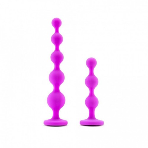 Фото товара: Набор из 2 лиловых анальных цепочек с кристаллами в основании, код товара: PV-10001/Арт.404507, номер 1