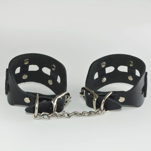 Фото товара: Черные кожаные наручники  Цезарь, код товара: 3404-1/Арт.407442, номер 4