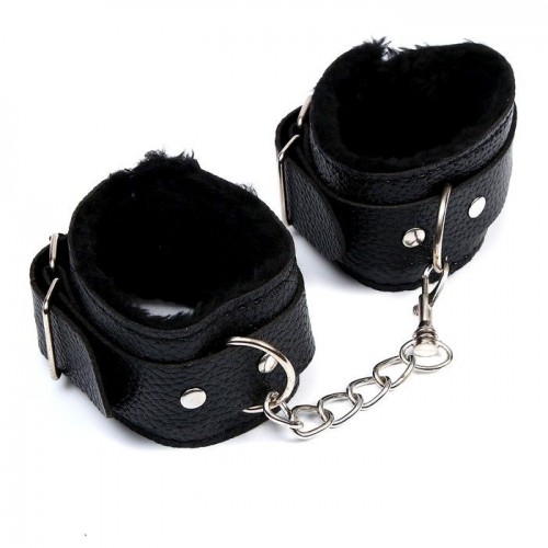 Фото товара: Черные наручники с меховой подкладкой, код товара: 9100146/Арт.408326, номер 1