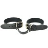 Купить Черные кожаные наручники со съемной леопардовой опушкой код товара: 3442-18/Арт.410090. Секс-шоп в СПб - EROTICOASIS | Интим товары для взрослых 