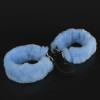 Купить Черные кожаные оковы со съемной голубой опушкой код товара: 3443-15/Арт.410105. Секс-шоп в СПб - EROTICOASIS | Интим товары для взрослых 