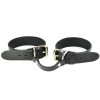 Фото товара: Черные кожаные наручники со съемной розовой опушкой, код товара: 3442-14/Арт.410107, номер 2