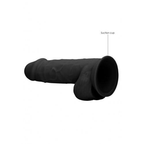 Фото товара: Черный фаллоимитатор Realistic Cock With Scrotum - 21,5 см., код товара: REA076BLK/Арт.416536, номер 4
