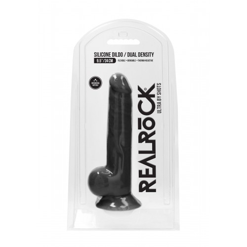 Фото товара: Черный фаллоимитатор Realistic Cock With Scrotum - 24 см., код товара: REA078BLK/Арт.416540, номер 1