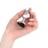 Фото товара: Серебристая анальная пробка с чёрным кристаллом в форме сердца - 7 см., код товара: 5215671/Арт.417223, номер 2