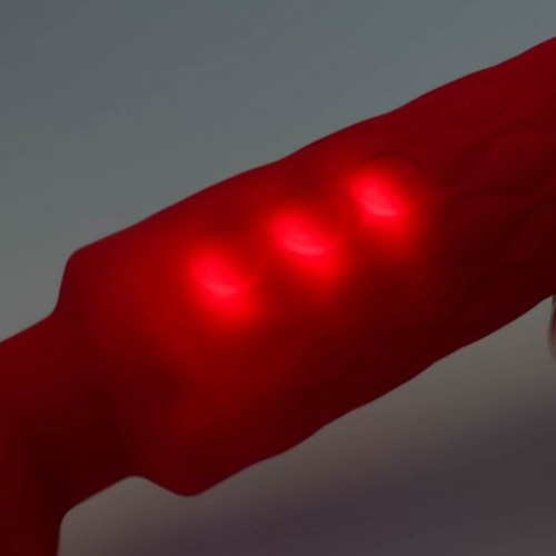 Фото товара: Красный жезловый вибромассажер с рифленой ручкой - 20,4 см., код товара: 7618975/Арт.417527, номер 1
