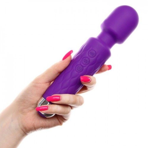 Фото товара: Фиолетовый wand-вибратор с подвижной головкой - 20,4 см., код товара: 9771450/Арт.418066, номер 9