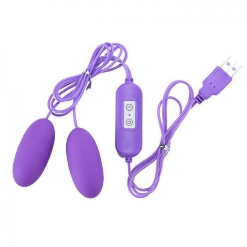 Купить Фиолетовые гладкие виброяйца, работающие от USB код товара: 9857302/Арт.418079. Секс-шоп в СПб - EROTICOASIS | Интим товары для взрослых 