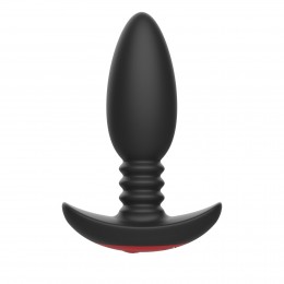 Черная анальная вибропробка Anal Vibrator с пультом ДУ - 13,5 см.