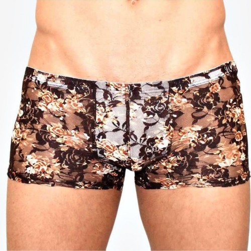 Купить Мужские сетчатые боксеры с бежевыми розами Rose Boxer код товара: RR00231/Арт.429478. Секс-шоп в СПб - EROTICOASIS | Интим товары для взрослых 