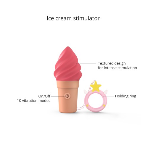 Фото товара: Малиновый мини-вибратор в форме мороженого Candice, код товара: 6032732/Арт.420809, номер 1