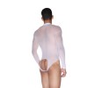 Фото товара: Белое полупрозрачное мужское боди с длинным рукавом, код товара: LB15503/Арт.423553, номер 1