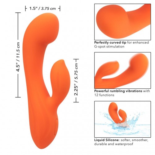 Фото товара: Оранжевый вибромассажер Stella Liquid Silicone Dual “G” - 17,75 см., код товара: SE-4368-20-3/Арт.427129, номер 4