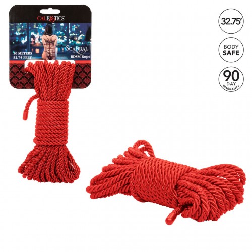Фото товара: Красная мягкая веревка для бондажа BDSM Rope 32.75 - 10 м., код товара: SE-2711-96-2/Арт.427150, номер 4
