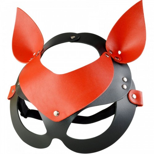 Купить Красно-черная кожаная маска «Кошечка» код товара: 3438-12/Арт.427361. Секс-шоп в СПб - EROTICOASIS | Интим товары для взрослых 