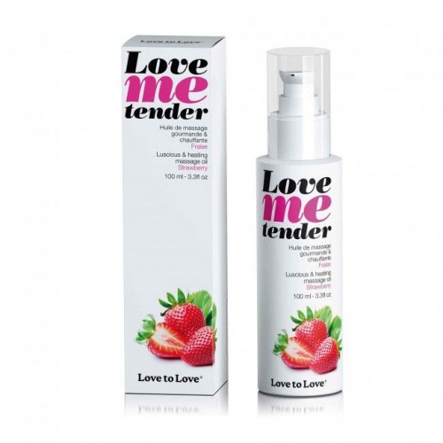 Фото товара: Съедобное согревающее массажное масло Love Me Tender Strawberry с ароматом клубники - 100 мл., код товара: 6040263/Арт.427652, номер 1