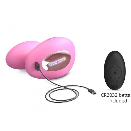 Фото товара: Розовый U-образный стимулятор клитора и точки G с пультом ДУ Wonderlover, код товара: 6033203/Арт.427664, номер 1