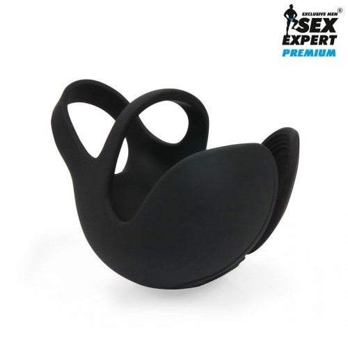 Фото товара: Черная вибронасадка на пенис и мошонку Sex Expert, код товара: SEM-55231/Арт.427718, номер 4