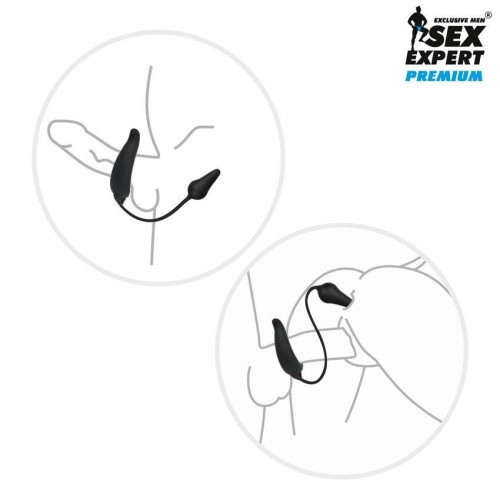 Фото товара: Черная вибронасадка Sex Expert с анальной втулкой, код товара: SEM-55240/Арт.427719, номер 6