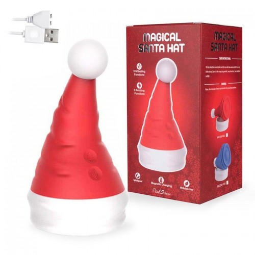 Фото товара: Красный вибростимулятор в форме колпака Magical Santa Hat, код товара: MK2306-RED/Арт.428481, номер 1