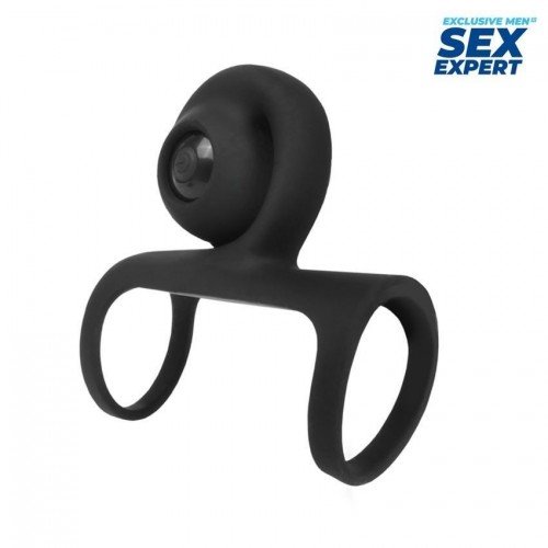 Купить Черная вибронасадка на пенис Sex Expert код товара: SEM-55229/Арт.428483. Секс-шоп в СПб - EROTICOASIS | Интим товары для взрослых 