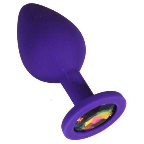 Фото товара: Фиолетовая анальная пробка с радужным кристаллом - 8 см., код товара: 85075-M/Арт.429395, номер 4