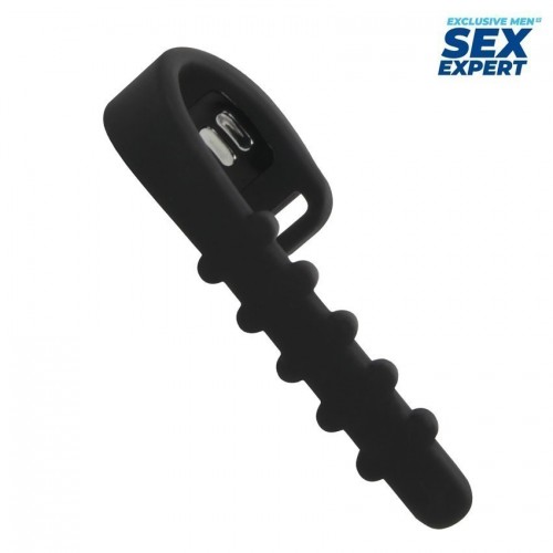 Фото товара: Черное эрекционное кольцо с электростимуляцией Sex Expert, код товара: SEM-55221/Арт.429530, номер 4