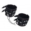 Купить Черные кожаные наручники с двумя ремнями и контрастной строчкой код товара: 02141/Арт.429936. Секс-шоп в СПб - EROTICOASIS | Интим товары для взрослых 