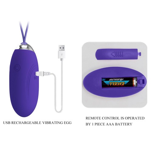 Фото товара: Фиолетовое виброяйцо Jenny-Yourth с пультом ДУ, код товара: BI-014362W-9L/Арт.430605, номер 4