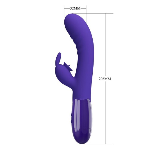 Фото товара: Фиолетовый вибратор-кролик Cerberus-Youth - 20,6 см., код товара: BI-014795L/Арт.430607, номер 5