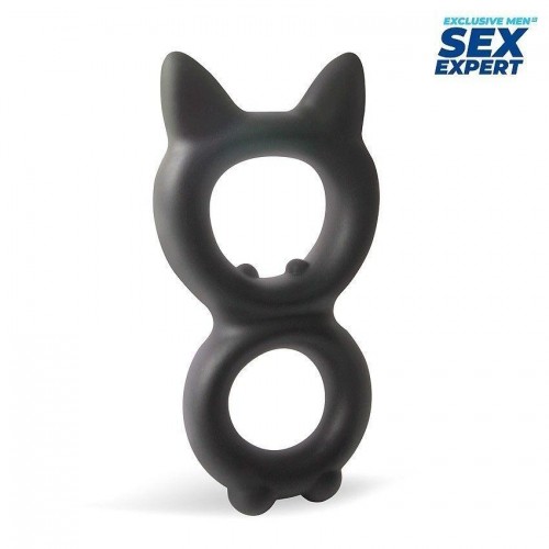 Купить Черное двойное эрекционное кольцо с кошачьими ушками код товара: SEM-55266/Арт.432151. Секс-шоп в СПб - EROTICOASIS | Интим товары для взрослых 